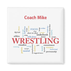 Personalize, Wrestling Coach Thank You in Words Magnet