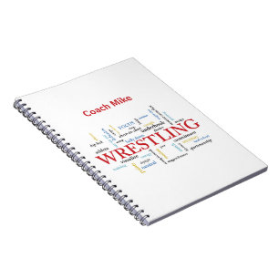 Personalize, Wrestling Coach Thank You in Words Notebook