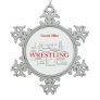 Personalize, Wrestling Coach Thank You in Words Snowflake Pewter Christmas Ornament