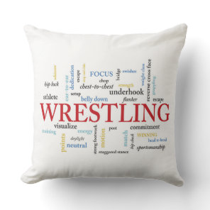 Personalize, Wrestling Coach Thank You in Words Throw Pillow