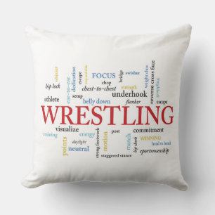 Personalize, Wrestling Coach Thank You in Words Throw Pillow