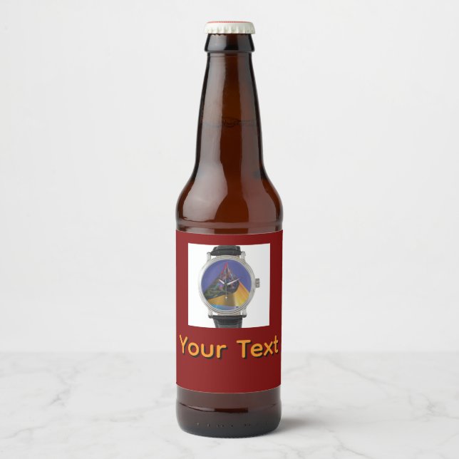 Personalize Wrist Watch Beer Bottle Label (Front)