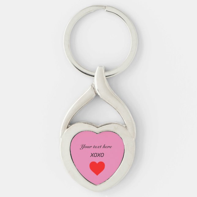 Personalize XOXO HEART Keychain (Front)