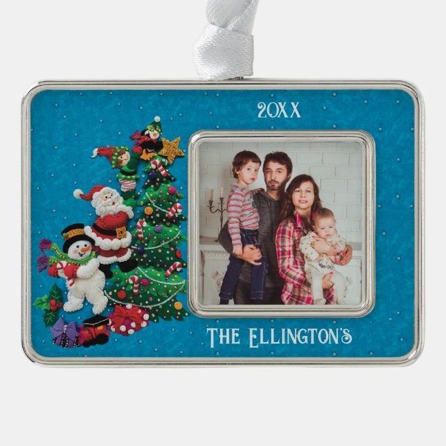 Personalize Year, Name, Photo Cute Holiday Christmas Ornament (Front)