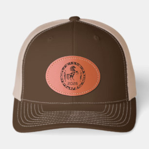 Personalize Year of the Horse 2026 Leather Patch Hat