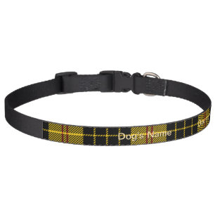 Personalize Yellow Black Plaid DOG   Pet Collar