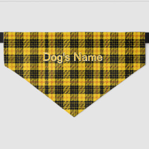 Personalize Yellow Plaid Large Dog Pet Bandana Collar