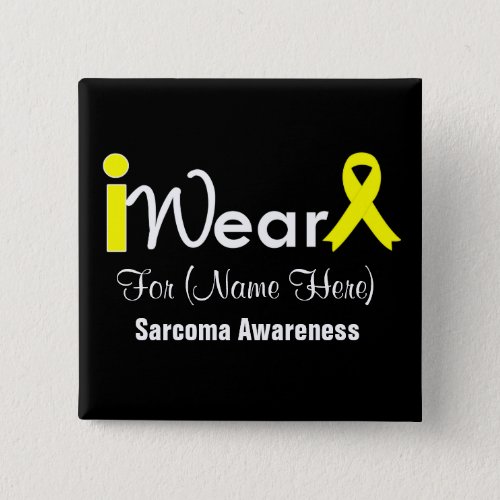 Personalize Yellow Ribbon Sarcoma Pinback Button