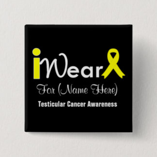 Personalize Yellow Ribbon Testicular Cancer Button