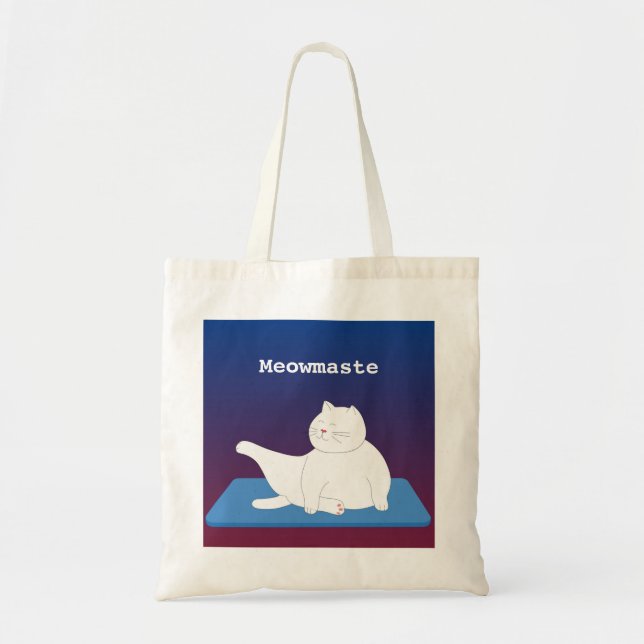 Personalize Yoga Cat Tote Bag (Front)