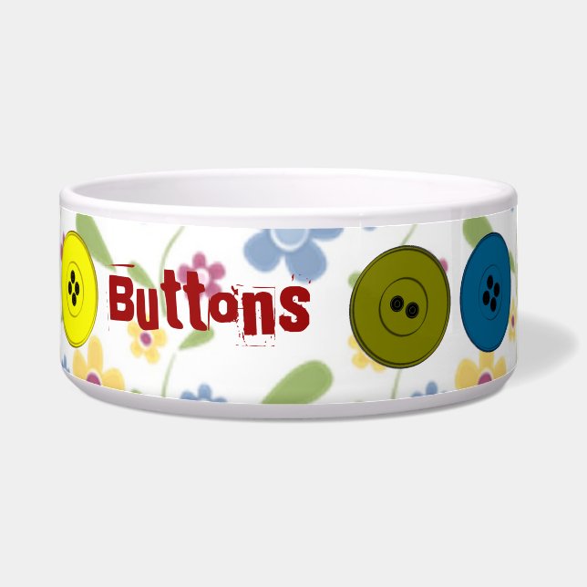 Personalize you Cat's Button Bowl (Left)