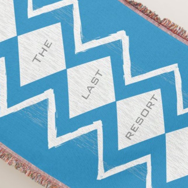 Personalize Your Beach House Aqua Gray Zig Zag Throw Blanket (Creator Uploaded)