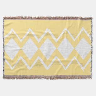 Personalize Your Beach House Aqua Gray Zig Zag Throw Blanket