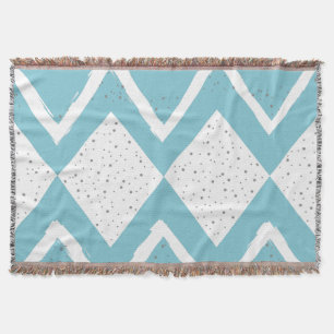 Personalize Your Beach House Gray Zig Zag Throw Blanket