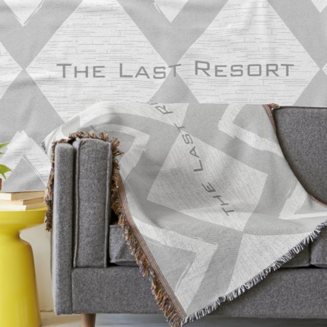 Personalize Your Beach House Gray Zig Zag Throw Blanket (Creator Uploaded)