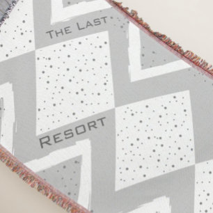 Personalize Your Beach House Gray Zig Zag Throw Blanket