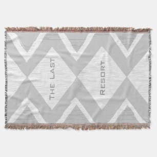 Personalize Your Beach House Gray Zig Zag Throw Blanket