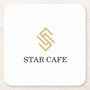 personalize your brand with logo square paper coaster