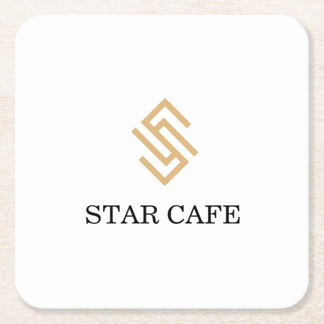personalize your brand with logo square paper coaster (Front)
