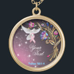 Personalize Your Breast Cancer Necklace<br><div class="desc">Large Keep your favorite image, design, or words of inspiration close your heart with this beautiful round metal necklace featuring a polished gold finish. Complete with a 18" gold finish chain (2" extender) and lobster claw clasp, this necklace features a UV resistant and waterproof coating to protect your imagery for...</div>