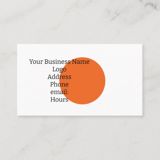 Personalize Your Business Card Orange Orb (Front)