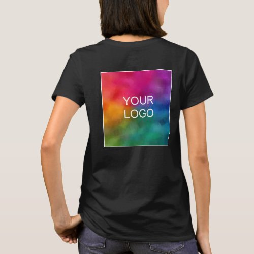 Personalize Your Business Logo Elegant Black T_Shirt