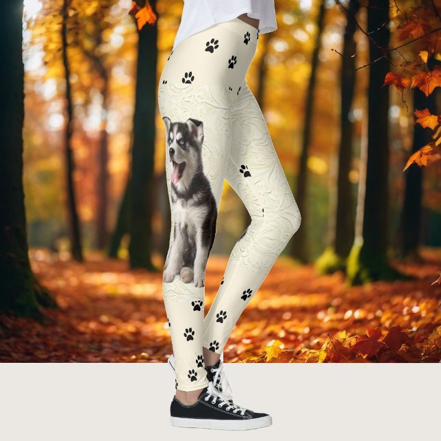 Personalize Your Dog Puppy Photo Leggings Pants (Creator Uploaded)