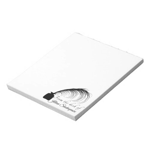 Personalize Your Elegant Logo Feather Quill  Ink Notepad