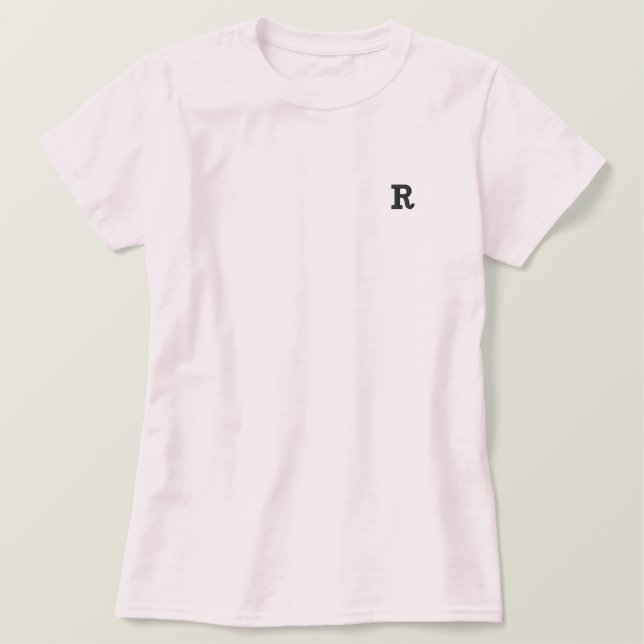 Personalize your favorite letter  embroidered shirt (Design Front)