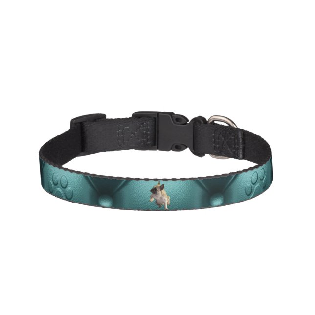 Personalize your Green Dog Collar with a photo (Front)
