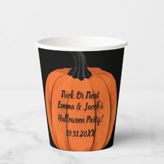 Personalize Your Halloween Party Pumpkin Paper Cups