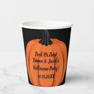 Personalize Your Halloween Party Pumpkin Paper Cups