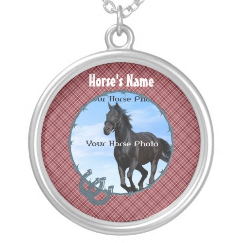 Personalize Your Horses Photo and Name   Necklace