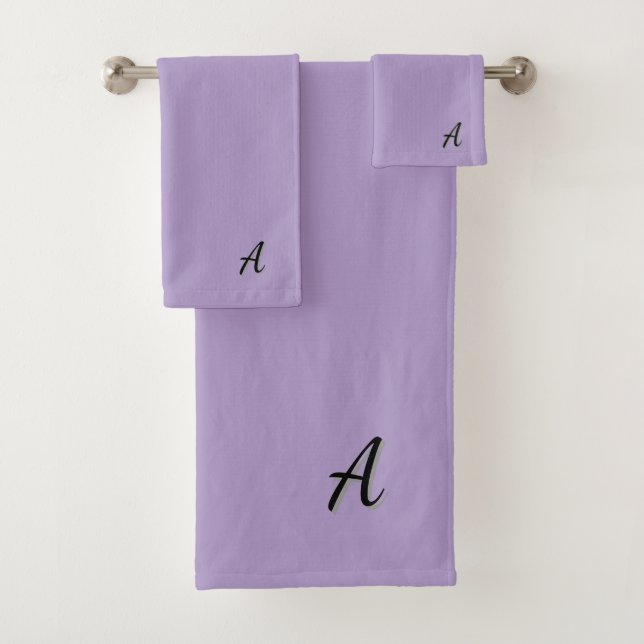 Personalize Your Initial(s) Lavender  Bath Towel Set (Insitu)