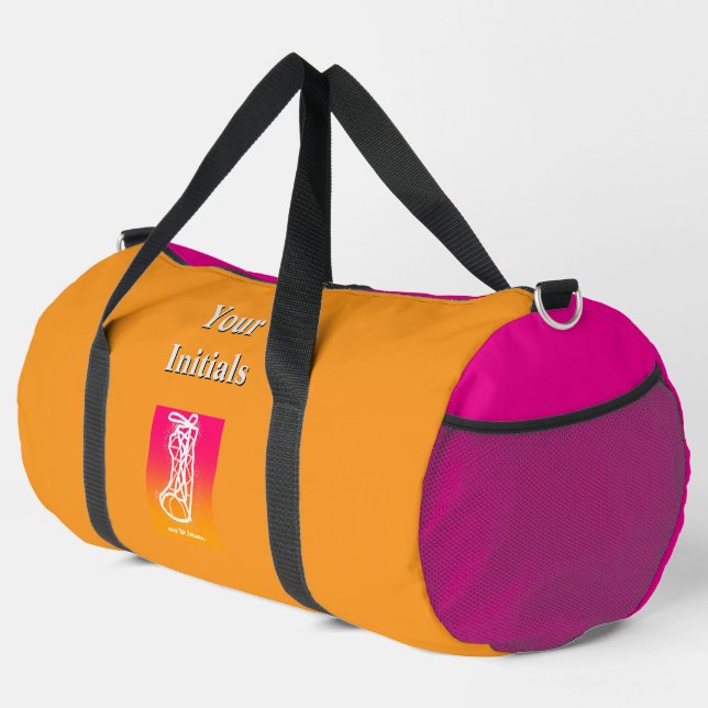 Personalize Your Initials Orange HighTop Sneakers Duffle Bag (Right Corner)