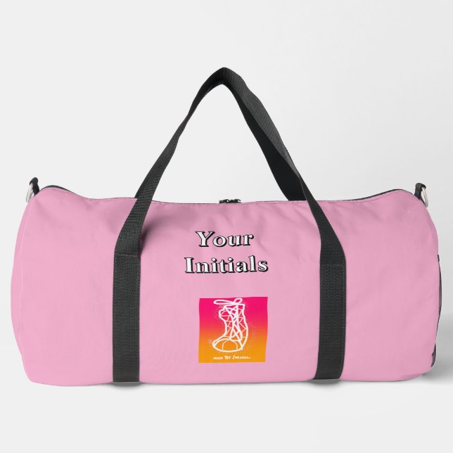 Personalize Your Initials Pink High Top Sneakers  Duffle Bag (Front)