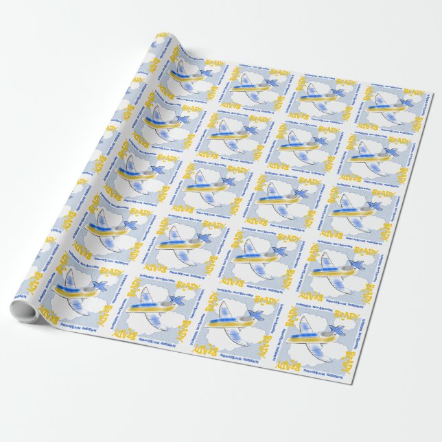 Personalize your Jet Plane Wrapping Paper (Unrolled)