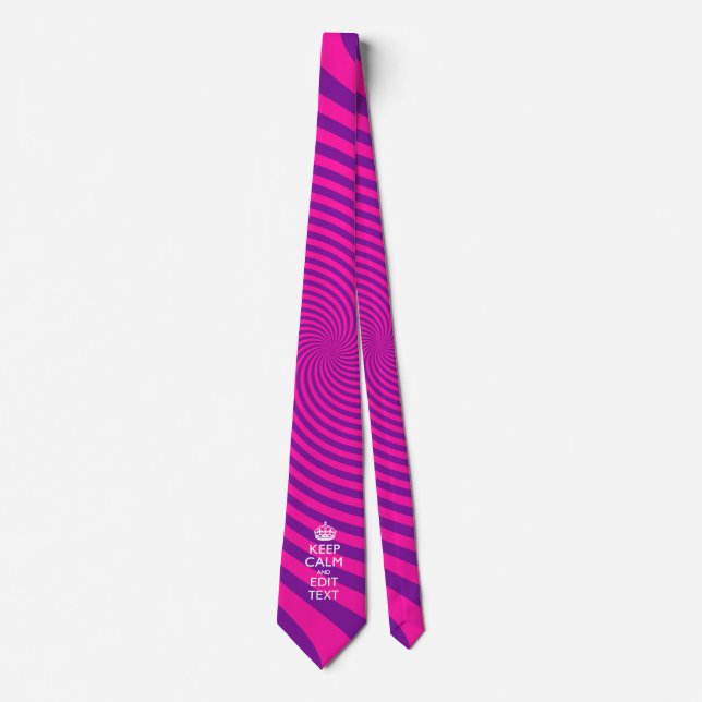 Personalize Your Keep Calm and Gift Hot Pink Twist Tie (Front)