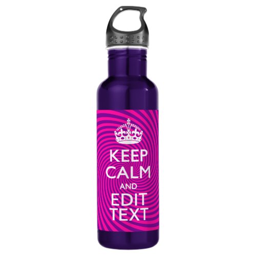 Personalize Your Keep Calm and Hot Pink Twist Water Bottle