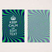 Personalize Your Keep Calm Blue and Green Twist (Front & Back)