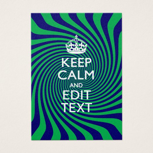 Personalize Your Keep Calm Blue and Green Twist (Front)