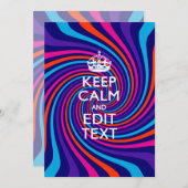 Personalize Your Keep Calm Text on Multicolored (Front/Back)
