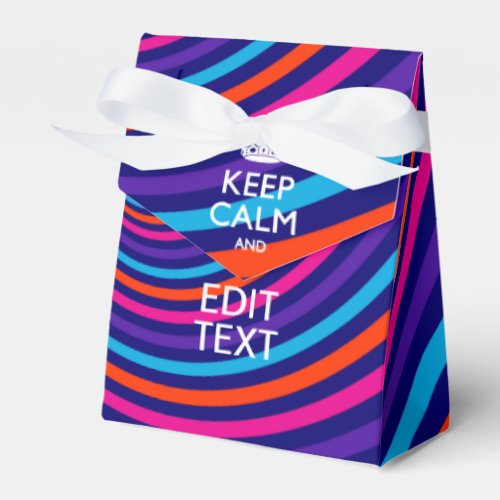 Personalize Your Keep Calm Text on Multicolored Favor Boxes