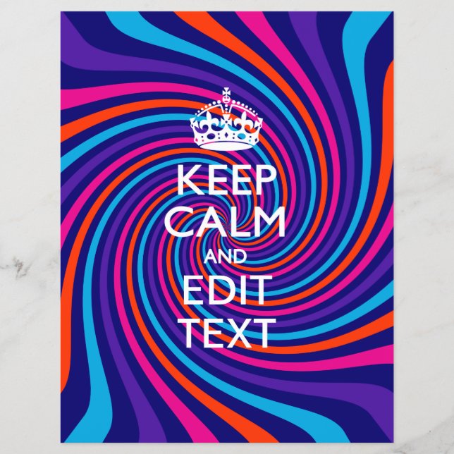 Personalize Your Keep Calm Text on Multicolored Flyer (Front)