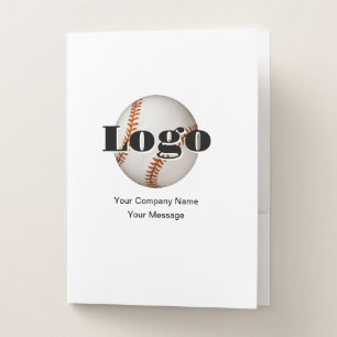 Personalize Your Logo Baseball Design Pocket Folder