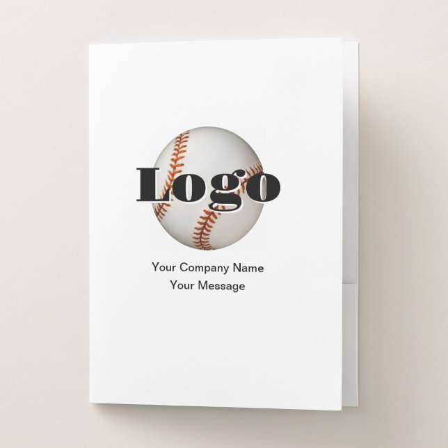 Personalize Your Logo Baseball Design  Pocket Folder (Front)