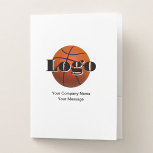 Personalize Your Logo Basketball Design Pocket Folder