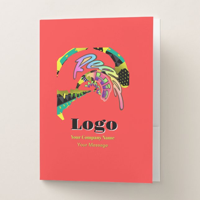 Personalize Your Logo Read His Word Red  Pocket Folder (Front)
