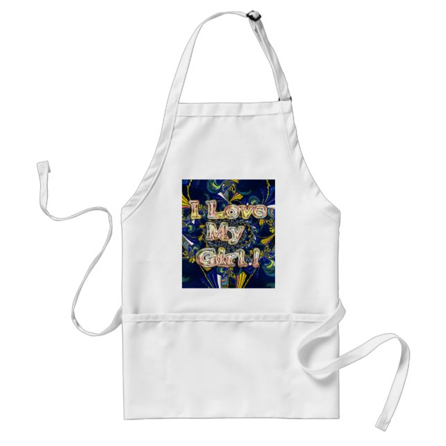 Personalize Your Love Infinity: I Love my Girl Adult Apron (Front)