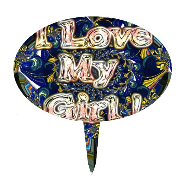 Personalize Your Love Infinity: I Love my Girl Cake Topper (Front)
